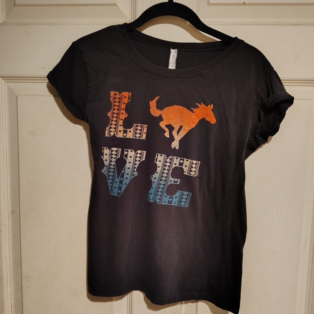 Zuni Girl's Size XL Black Graphic T-Shirt
